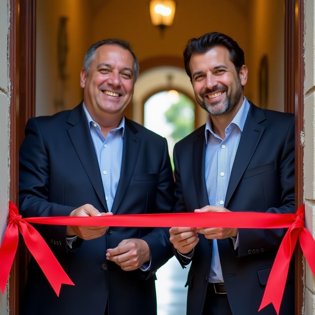Fundadores de FinanzaExpert en la inauguración de la primera oficina