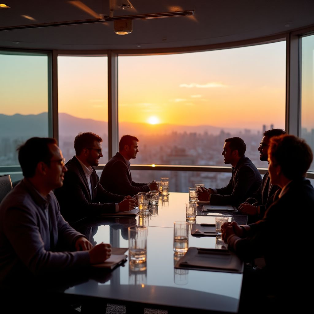 Equipo de consultores financieros en oficina moderna de Bogotá